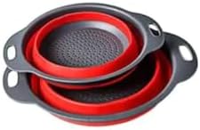 Collapsible Colander Set for Pasta Veggies Red