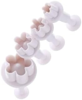 4-Piece White Flower Plener Cookie Cutters