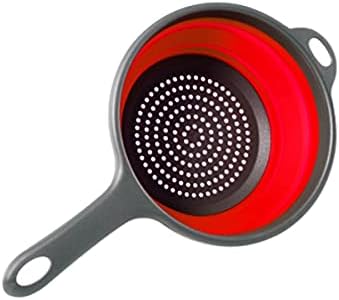 Vctitil Foldable Silicone Colander with Handle Durable Kitchen Tool Easy to Clean Use