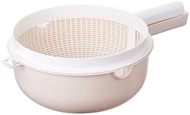 Double Layer Kitchen Strainer with Handle 2 in 1 Rice Wash Vegetable Colander