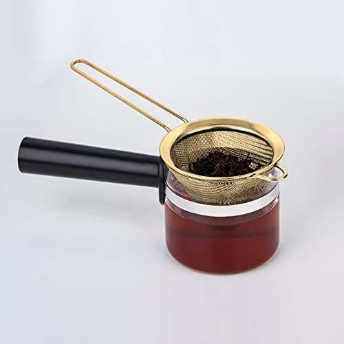 2 Pack Stainless Steel Small Food Strainer Fine Mesh Sieve with Long Handle
