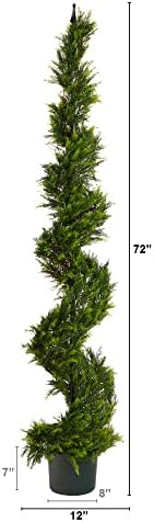 6-Foot Artificial Cypress Spiral Topiary with nursery planter