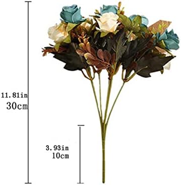 Retro Silk Roses and Hydrangeas Bouquet for DIY Decoration