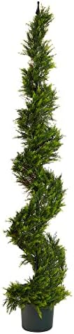 6-Foot Artificial Cypress Spiral Topiary with nursery planter