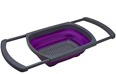 Prime Cook Purple Collapsible Silicone Kitchen ColanderStrainer