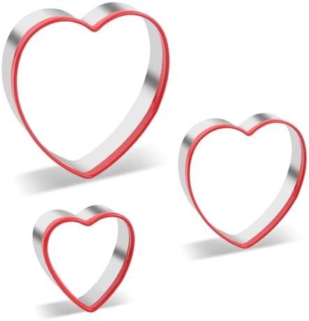 3-Piece Heart Cookie Cutter Set for Baking Parties
