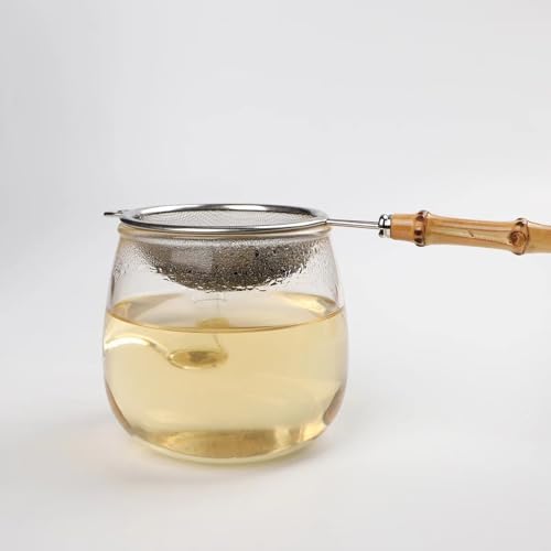 Fine Mesh Stainless Steel Tea Strainer with Bamboo Handle 33 Inch