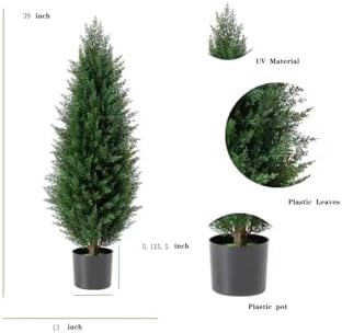 FUBODUN 32ft Realistic Cedar Tree Outdoor Planters