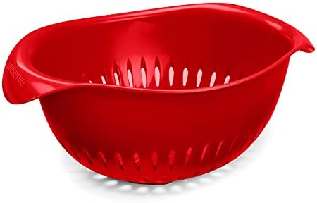 Preserve Small Colander Made from Recycled Plastic 15 Quart Capacity Red