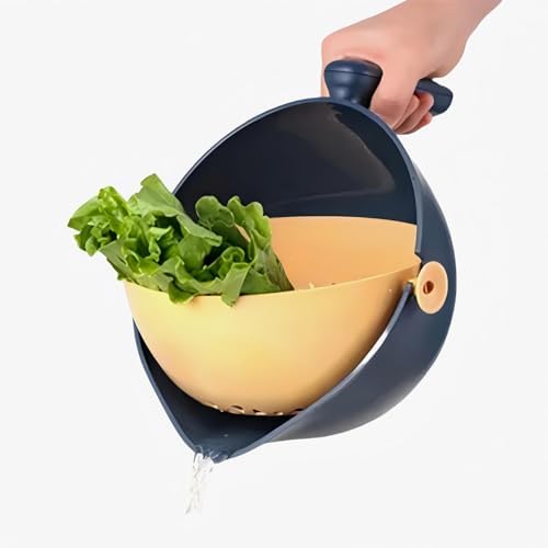 2 in 1 Kitchen Colander Strainer Navy Blue