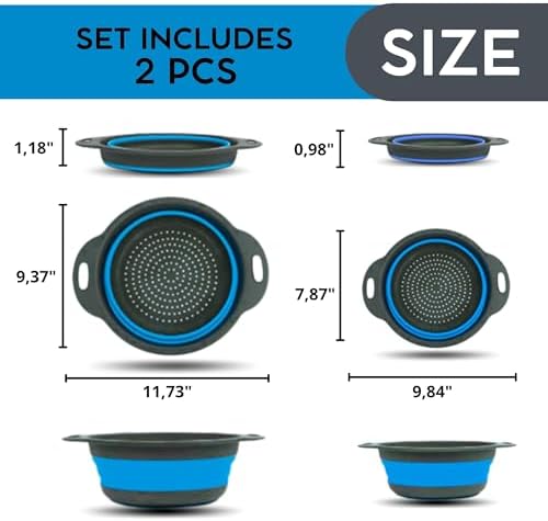 Compact Blue Kitchen Strainer Set for Multifunctional Use