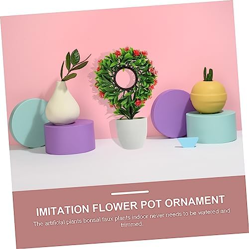 GRCQLWT Artificial Plant Bonsai Decor Red