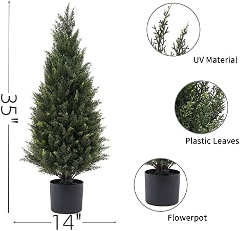 2 x 3ft Artificial Cedar Outdoor shrubs