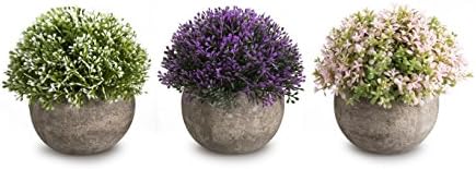 3 Mini Artificial Plants for Home Dcor