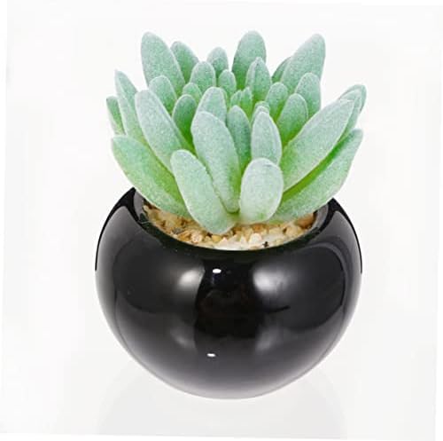 4 Mini Potted Faux Succulents for Home Office Decor