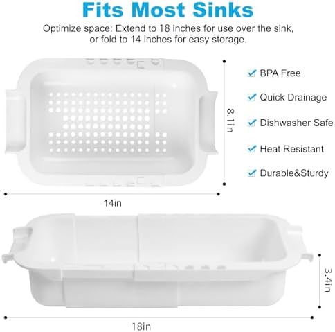 Sturdy Extendable Colander for Kitchen Basics