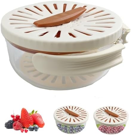 Fruit and Vegetable Drainer with Foldable Handle and Top Knob