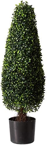 3ft Boxwood Tower Topiary Nearly Natural UV Resistant IndoorOutdoor