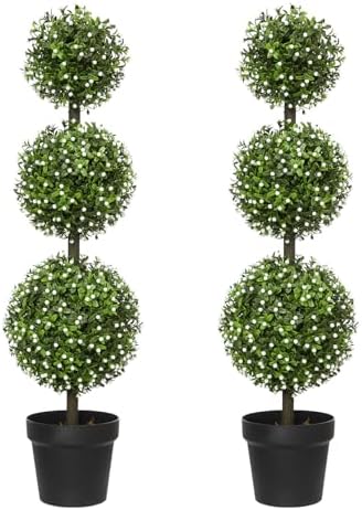 3FT Artificial Boxwood Topiaries Set of 2