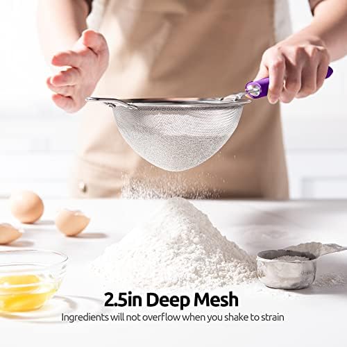 U-Taste 55 Inch Food Grade Stainless Steel Mesh Strainer with Silicone Handle