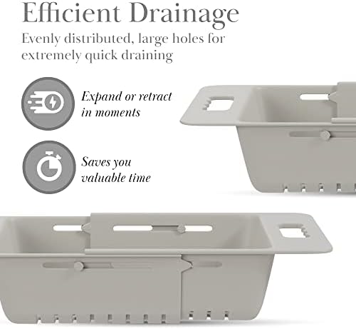 Effortless Kitchen Enhancer Over-the-Sink Colander with Silicone Grip Pads