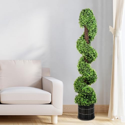 Eco-Friendly Artificial Boxwood Topiary Tree Set of 2