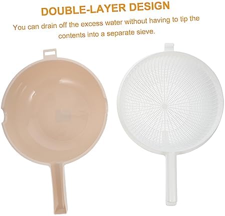 Quick-Strain Kitchen Colander with Drain for Vegetables Fruits