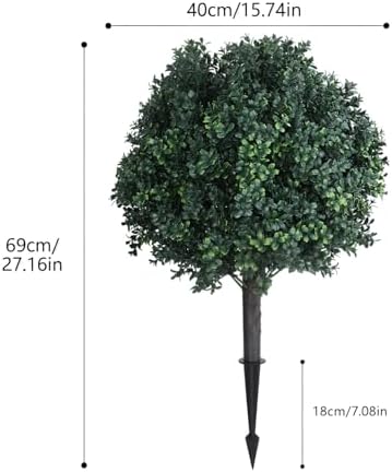 2-Pack Fake Boxwood Ball Trees with Spike