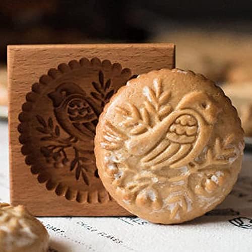 YingXue Bird Carved Wooden Biscuit Mold - DIY Gingerbread Cookie Cutter