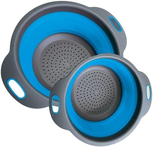 Compact Blue Kitchen Strainer Set for Multifunctional Use