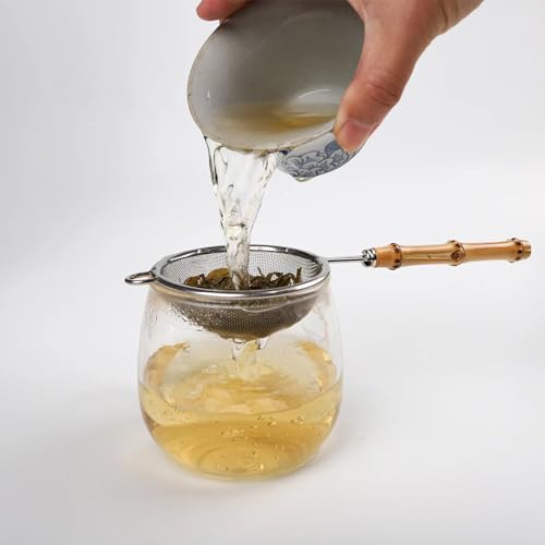 Fine Mesh Stainless Steel Tea Strainer with Bamboo Handle 33 Inch
