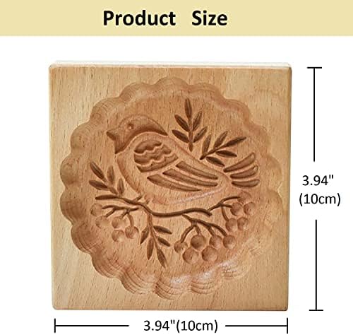 YingXue Bird Carved Wooden Biscuit Mold - DIY Gingerbread Cookie Cutter