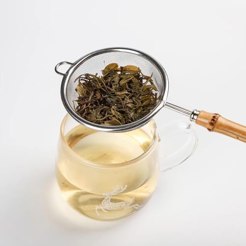 Fine Mesh Stainless Steel Tea Strainer with Bamboo Handle 33 Inch