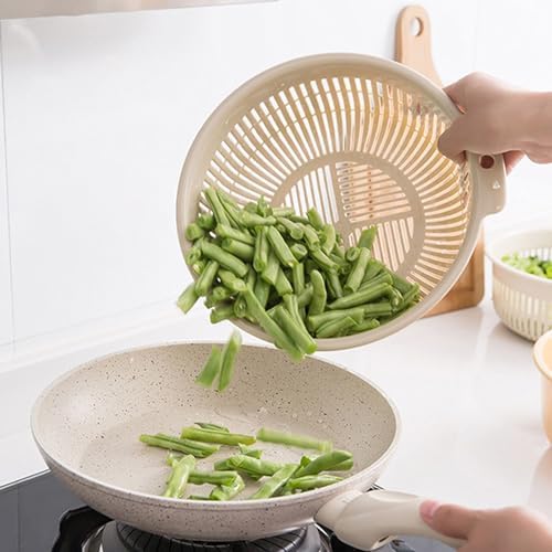 Efficient Cleanup-Ready Fruit Vegetable Wash Basket Double Layer Design Blue