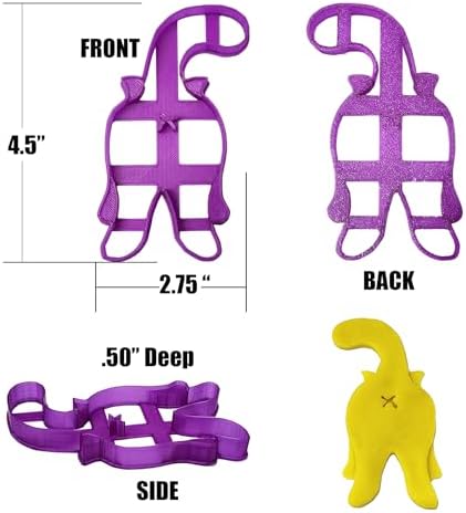 Creative Baking Tool 3D Cat Butt Cookie Cutter Purple Durable