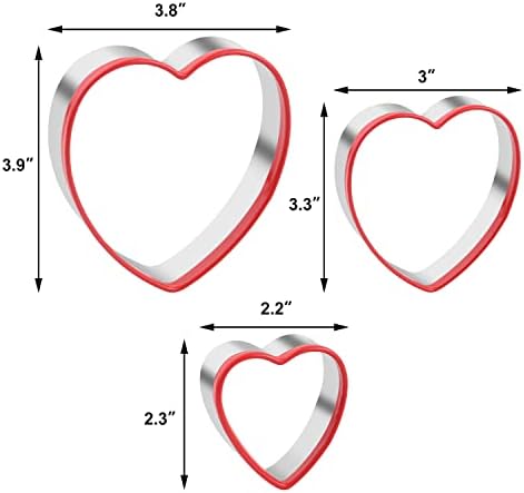 3-Piece Heart Cookie Cutter Set for Baking Parties