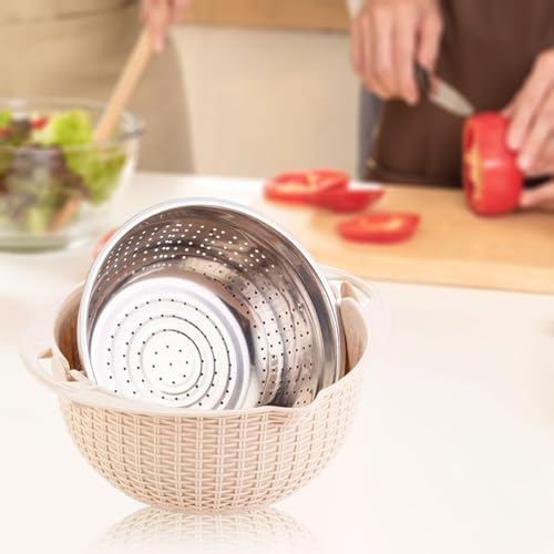 Colander with Mixing Bowl Set for Kitchen Use