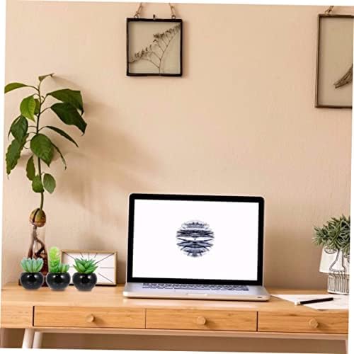 4 Mini Potted Faux Succulents for Home Office Decor