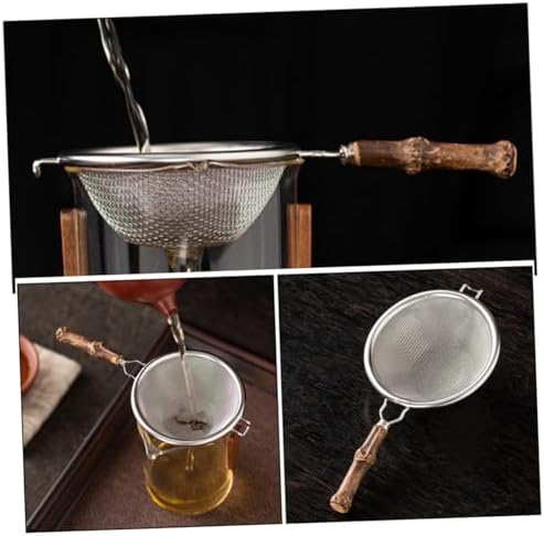 Tea Strainer Flour Sieve Colander with Silver Handle