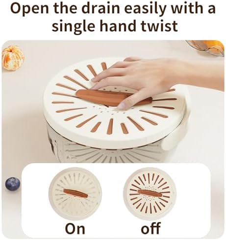 Easy Draining Basket with Lid Multi-Functional Kitchen Tool for Kitchen Dining