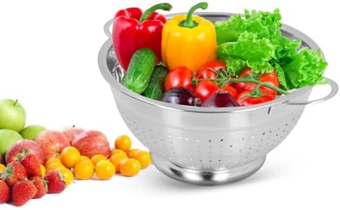 Sturdy Stainless Steel Fruit Vegetable Strain Basket Kitchen Essentials