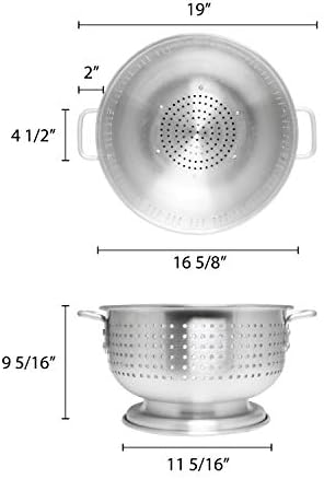 16 Quart Aluminum Colander with Handle Heavy Duty