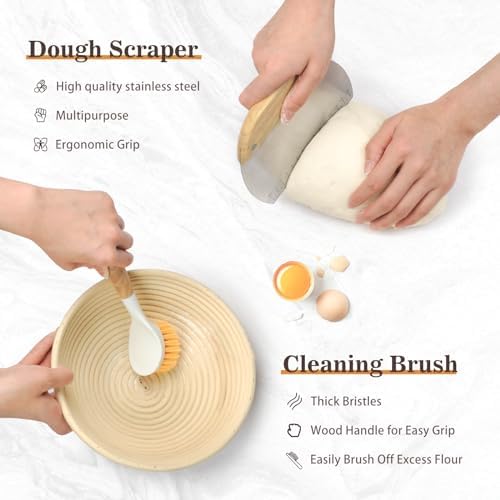 9-Inch Sourdough Banneton with Rattan Design