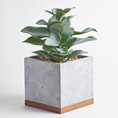 8-Inch Artificial Succulents in Pots Fake Office Desk Plant Sage Green