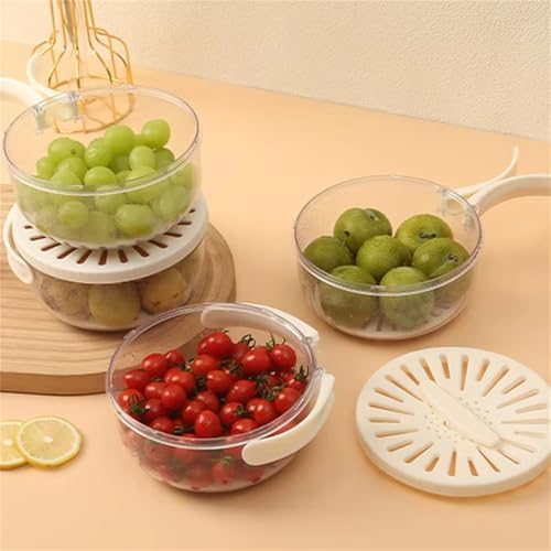Loodion Multifunctional Fruit Vegetable Washing Bowl - 2 in 1 Drain Basket with Lid