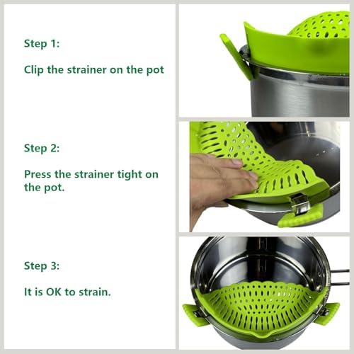 Clip-on Heat-Resistant Silicone Strainer