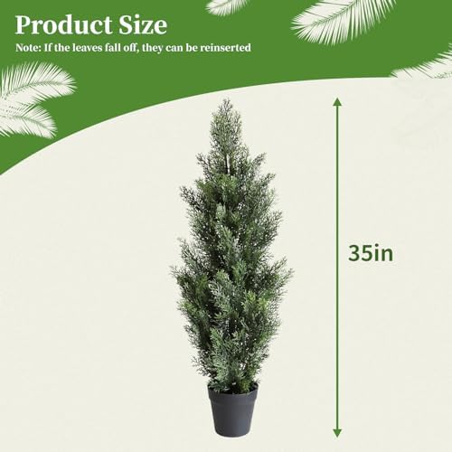Momoplant 31 in Tall Artificial Cedar Topiary 2 Pack