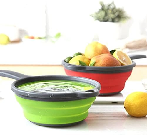 Vctitil Foldable Silicone Colander with Handle Durable Kitchen Tool Easy to Clean Use
