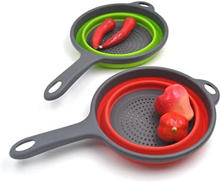 Vctitil Foldable Silicone Colander with Handle Durable Kitchen Tool Easy to Clean Use
