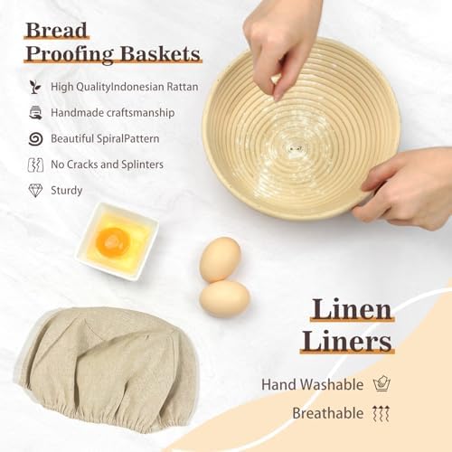9-Inch Sourdough Banneton with Rattan Design